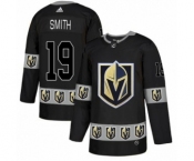 Men's Adidas Vegas Golden Knights #19 Reilly Smith Authentic Black Team Logo Fashion NHL Jersey