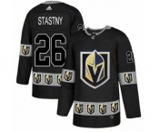 Men's Adidas Vegas Golden Knights #26 Paul Stastny Authentic Black Team Logo Fashion NHL Jersey