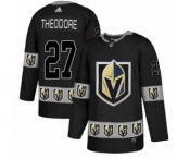 Men's Adidas Vegas Golden Knights #27 Shea Theodore Authentic Black Team Logo Fashion NHL Jersey