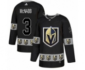 Men's Adidas Vegas Golden Knights #3 Brayden McNabb Authentic Black Team Logo Fashion NHL Jersey