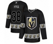 Men's Adidas Vegas Golden Knights #38 Tomas Hyka Authentic Black Team Logo Fashion NHL Jersey