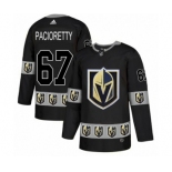 Men's Adidas Vegas Golden Knights #67 Max Pacioretty Authentic Black Team Logo Fashion NHL Jersey