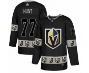 Men's Adidas Vegas Golden Knights #77 Brad Hunt Authentic Black Team Logo Fashion NHL Jersey