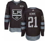 Men's Kings #21 Mario Kempe Black 1917-2017 100th Anniversary Stitched Hockey Jersey