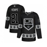 Men's Kings #21 Mario Kempe Black Authentic Team Logo Fashion Stitched Hockey Jersey