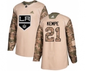 Men's Kings #21 Mario Kempe Camo Authentic 2017 Veterans Day Stitched Hockey Jersey