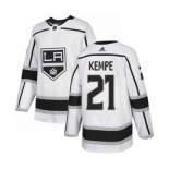 Men's Kings #21 Mario Kempe White Road Authentic Stitched Hockey Jersey