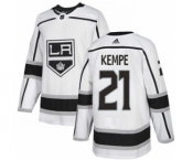 Men's Kings #21 Mario Kempe White Road Authentic Stitched Hockey Jersey