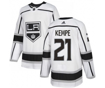 Men's Kings #21 Mario Kempe White Road Authentic Stitched Hockey Jersey