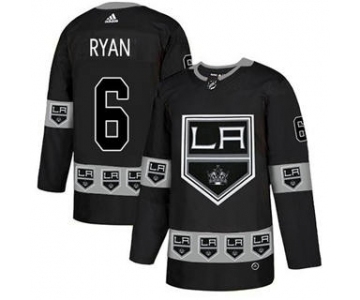 Men's Kings #6 Joakim Ryan Black Authentic Team Logo Fashion Stitched Hockey Jersey