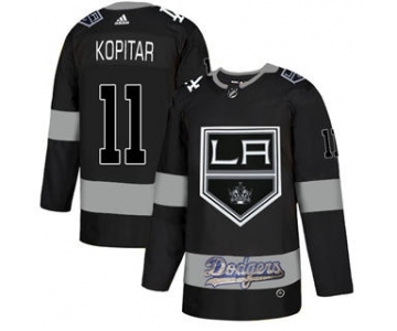 Men's LA Kings With Dodgers #11 Anze Kopitar Black Hockey Hockey Jersey