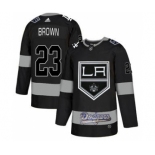 Men's LA Kings With Dodgers #23 Dustin Brown Black Hockey Hockey Jersey