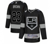 Men's LA Kings With Dodgers #23 Dustin Brown Black Hockey Hockey Jersey