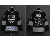 Men's LA Kings With Dodgers #32 Jonathan Quick Black Stitched Hockey Hockey Jersey