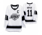 Men's Los Angeles Kings #11 Anze Kopitar 2019-20 Heritage White Throwback 90s Hockey Jersey