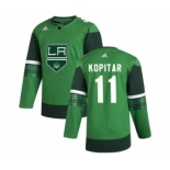 Men's Los Angeles Kings #11 Anze Kopitar 2020 St. Patrick's Day Stitched Hockey Jersey Green