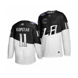 Men's Los Angeles Kings #11 Anze Kopitar 2020 Stadium Series White Black Stitched Hockey Jersey