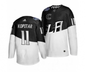 Men's Los Angeles Kings #11 Anze Kopitar 2020 Stadium Series White Black Stitched Hockey Jersey