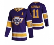 Men's Los Angeles Kings #11 Anze Kopitar Black 2020-21 Reverse Retro Alternate Hockey Jersey