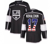 Men's Los Angeles Kings #17 Ilya Kovalchuk Black Home USA Flag Stitched Hockey Jersey