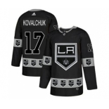 Men's Los Angeles Kings #17 Ilya Kovalchuk Black Team Logo Fashion Stitched Hockey Jersey