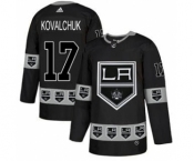 Men's Los Angeles Kings #17 Ilya Kovalchuk Black Team Logo Fashion Stitched Hockey Jersey