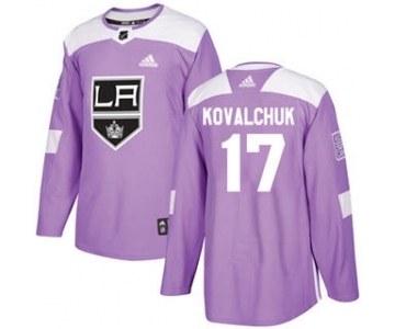 Men's Los Angeles Kings #17 Ilya Kovalchuk Purple Fights Cancer Stitched Hockey Jersey