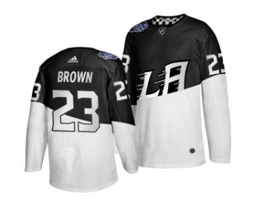 Men's Los Angeles Kings #23 Dustin Brown 2020 Stadium Series White Black Stitched Hockey Jersey