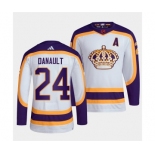 Men's Los Angeles Kings #24 Phillip Danault White 2022 Reverse Retro Stitched Jersey