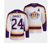 Men's Los Angeles Kings #24 Phillip Danault White 2022 Reverse Retro Stitched Jersey