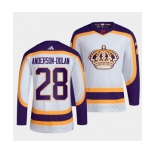 Men's Los Angeles Kings #28 Jaret Anderson-Dolan White 2022 Reverse Retro Stitched Jersey