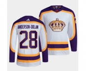 Men's Los Angeles Kings #28 Jaret Anderson-Dolan White 2022 Reverse Retro Stitched Jersey