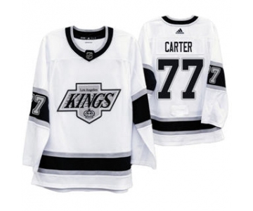 Men's Los Angeles Kings #77 Jeff Carter 2019-20 Heritage White Throwback 90s Hockey Jersey