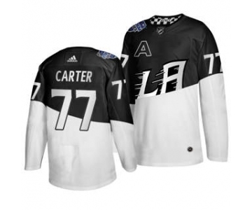 Men's Los Angeles Kings #77 Jeff Carter 2020 Stadium Series White Black Stitched Hockey Jersey