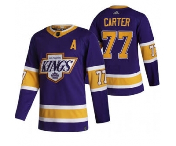 Men's Los Angeles Kings #77 Jeff Carter Black 2020-21 Reverse Retro Alternate Hockey Jerse