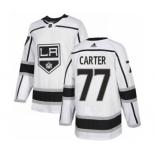 Men's Los Angeles Kings #77 Jeff Carter White Road Stitched Hockey Jersey