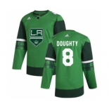 Men's Los Angeles Kings #8 Drew Doughty 2020 St. Patrick's Day Stitched Hockey Jersey Green