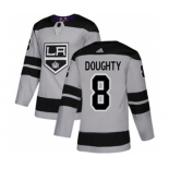 Men's Los Angeles Kings #8 Drew Doughty Gray Alternate Stitched Hockey Jersey