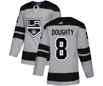 Men's Los Angeles Kings #8 Drew Doughty Gray Alternate Stitched Hockey Jersey