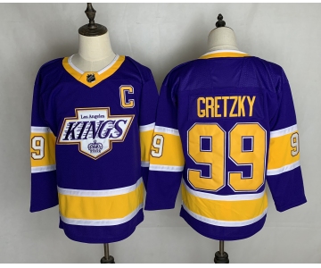 Men's Los Angeles Kings #99 Wayne Gretzky Authentic Blue 2021 New  Hockey Jersey