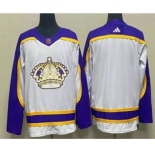 Men's Los Angeles Kings Blank White 2022 Reverse Retro Stitched Jersey