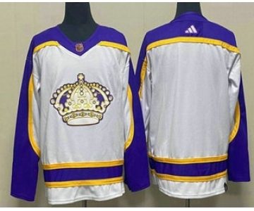 Men's Los Angeles Kings Blank White 2022 Reverse Retro Stitched Jersey