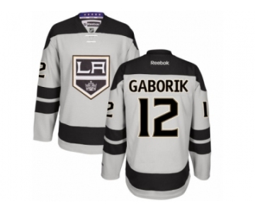 Men's Reebok Los Angeles Kings #12 Marian Gaborik Authentic Gray Alternate NHL Jersey