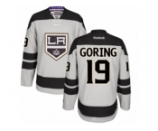 Men's Reebok Los Angeles Kings #19 Butch Goring Authentic Gray Alternate NHL Jersey