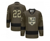 Men's Reebok Los Angeles Kings #22 Trevor Lewis Authentic Green Salute to Service NHL Jersey