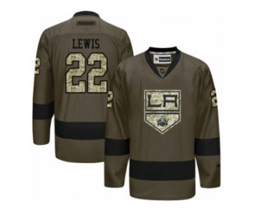 Men's Reebok Los Angeles Kings #22 Trevor Lewis Authentic Green Salute to Service NHL Jersey