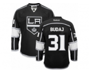 Men's Reebok Los Angeles Kings #31 Peter Budaj Authentic Black Home NHL Jersey