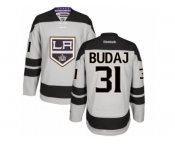 Men's Reebok Los Angeles Kings #31 Peter Budaj Authentic Gray Alternate NHL Jersey