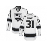 Men's Reebok Los Angeles Kings #31 Peter Budaj Authentic White Away NHL Jersey