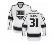 Men's Reebok Los Angeles Kings #31 Peter Budaj Authentic White Away NHL Jersey